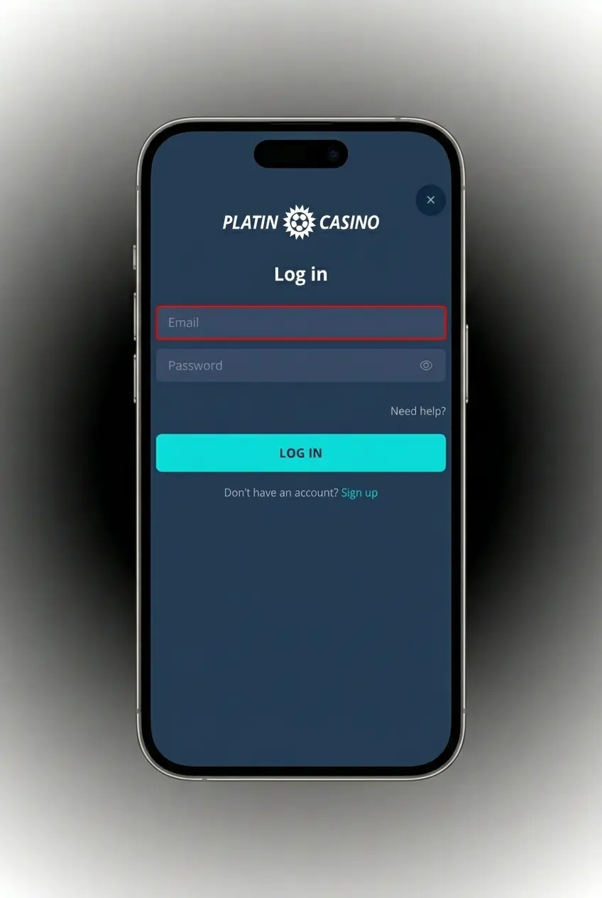 Guía de inicio de sesión en PlatinCasino con pasos para acceder desde web o app móvil