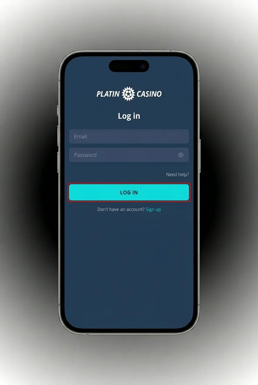 Guía de inicio de sesión en PlatinCasino con pasos para acceder desde web o app móvil con verificación