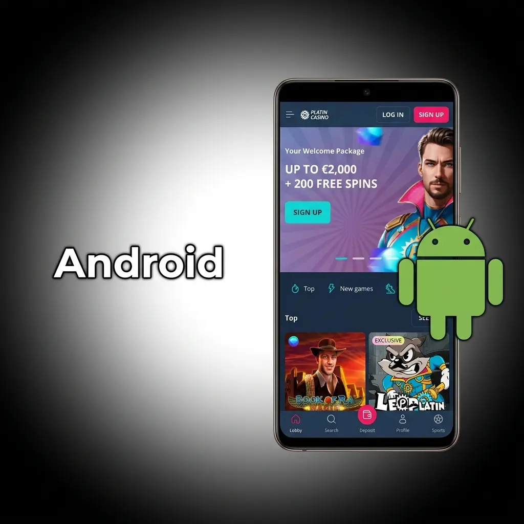Descarga e instalación de la app de PlatinCasino para Android desde APK oficial, compatible con Android 5.0 o superior.