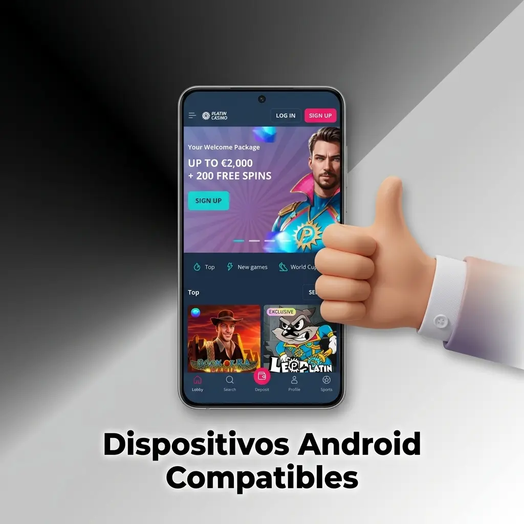 Lista de dispositivos Android compatibles con la app de PlatinCasino en España, incluyendo Samsung, Xiaomi y más