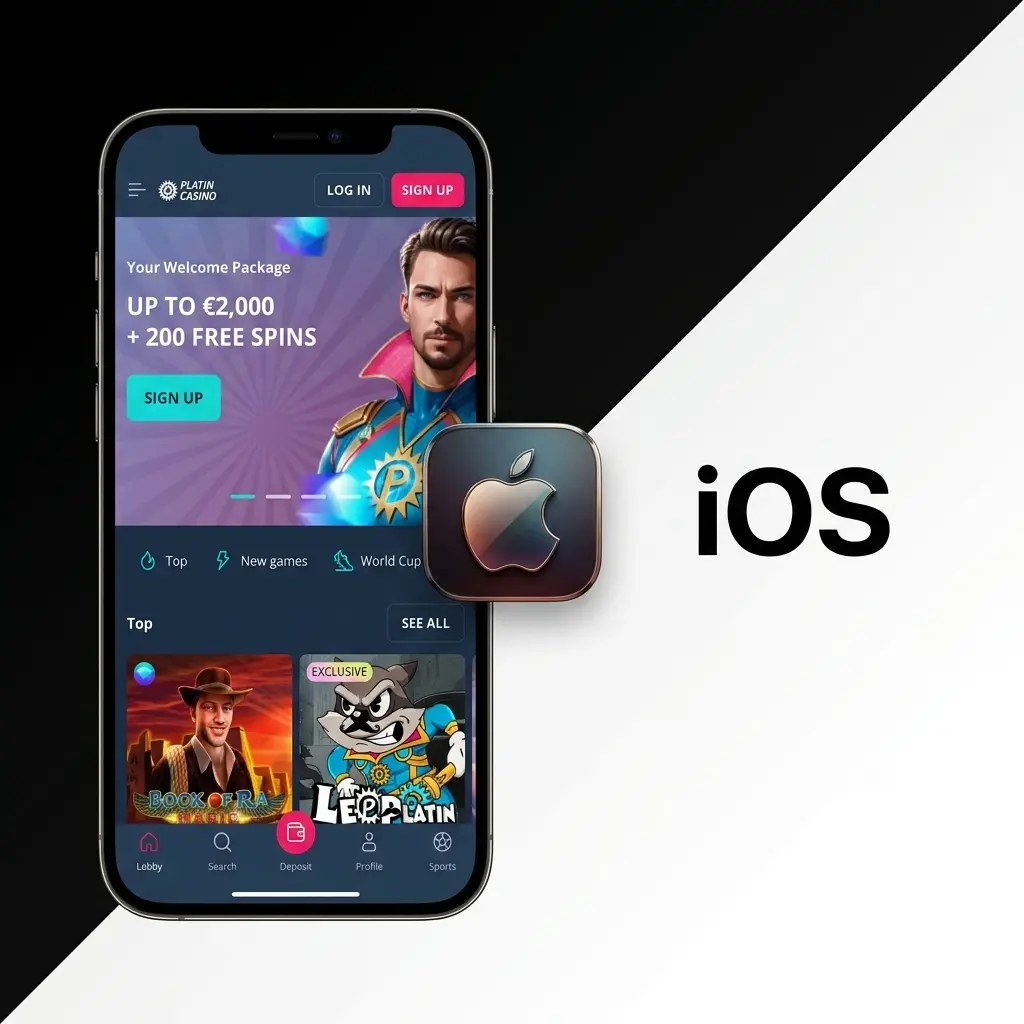 Aplicación PlatinCasino para iOS disponible en App Store compatible con iPhone y iPad con iOS 12.0 o superior