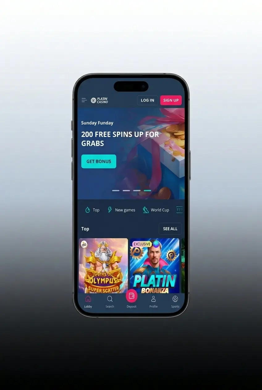 Proceso de registro en la app de PlatinCasino en 4 pasos desde dispositivo móvil Android o iOS